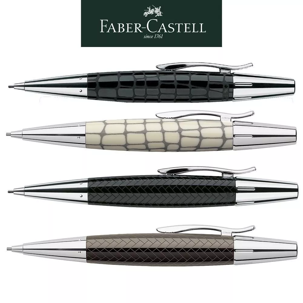 免費客製化刻字【Faber-Castell】E-MOTION天然樹脂雕紋旋轉原子筆/1.4mm旋轉鉛筆 送禮首選 台灣輝柏✿50B004